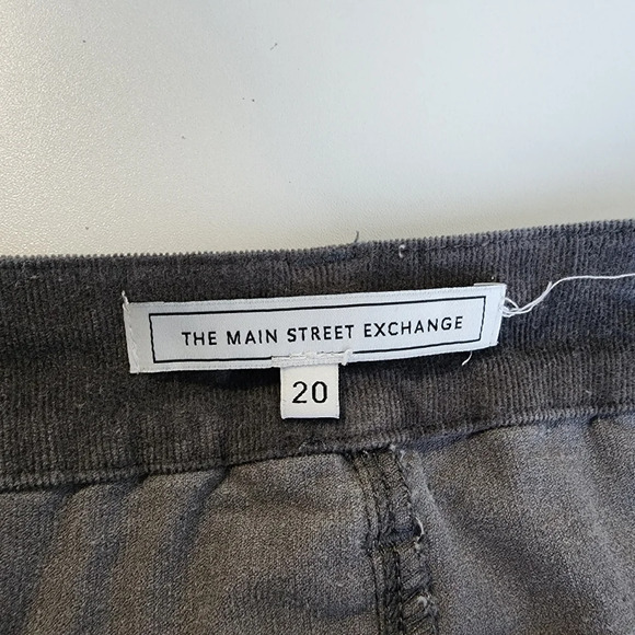 Main Street Exchange Knee Length Charcoal Gray Skirt Curderoy Stretch Sz 20 - Picture 6 of 8